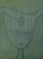 Singularity from the subseries, Tara Dreams, from the overall series, Inner/Outer; acrylic on wood panel 4' by 3'