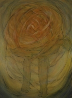 "The Extraordinary Heaviness or Lightness" from the sub-series, "Meltingly Yours," from the overall series, "Inner/Outer"; acrylic on wood panel, 32" by 24"