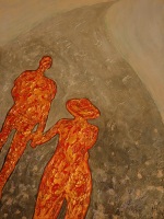 "Long Journey/Take My Hand" from the subseries, "Underneath," from the series "Inner/Outer;" acrylic on wood panel, 18 inches by 13-1/2" "Long Journey/Take My Hand" from the subseries, "Underneath," from the series "Inner/Outer;" acrylic on wood panel, 18 inches by 13-1/2"