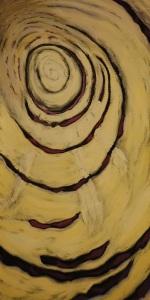 Swirling Energy from the series, Traces of the Cosmos; oil on canvas, 4' by 2'